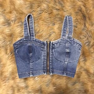 Pacsun jean crop top XS